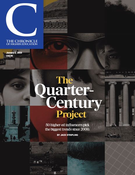 The Quarter-Century Project - January 2, 2026: Cover image of a collage of gray-scale photos, mainly close-ups of people's faces or of architecture.