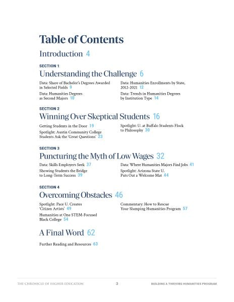 Building a Thriving Humanities Program Table of Contents