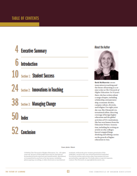 The Future of Learning - Table of Contents