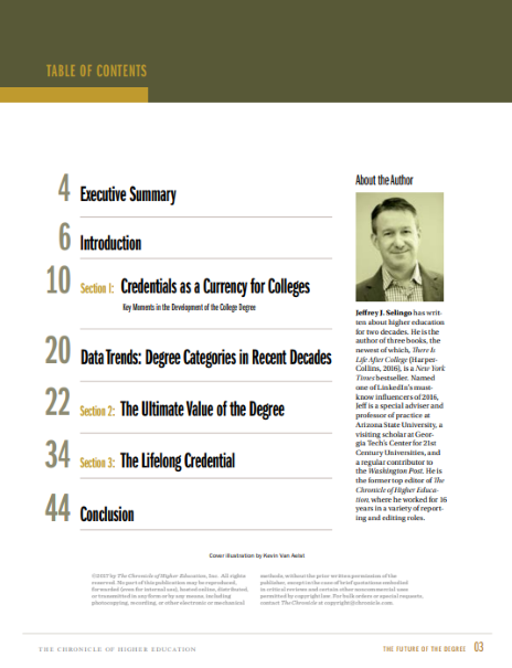 The Future of the Degree - Table of Contents