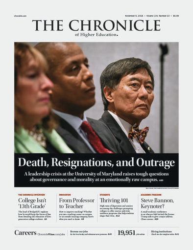 Cover Image of Chronicle Issue, November 9, 2018, Death, Resignations, and Outrage