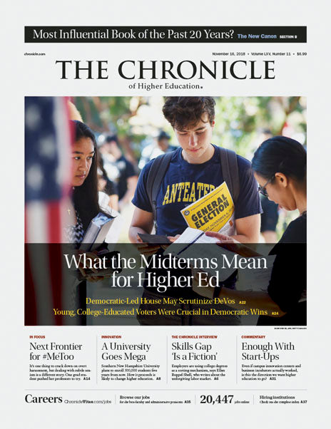 Cover Image of Chronicle Issue, November 16, 2018, What the Midterms Mean for Higher Ed