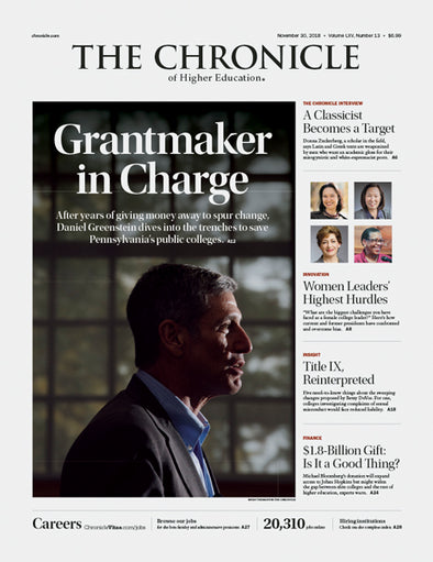 Cover Image of Chronicle Issue, November 30, 2018, Grantmaker in Charge