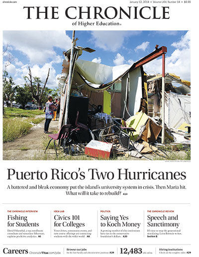 Cover Image of Chronicle Issue, January 12, 2018, Puerto Rico's Two Hurricanes