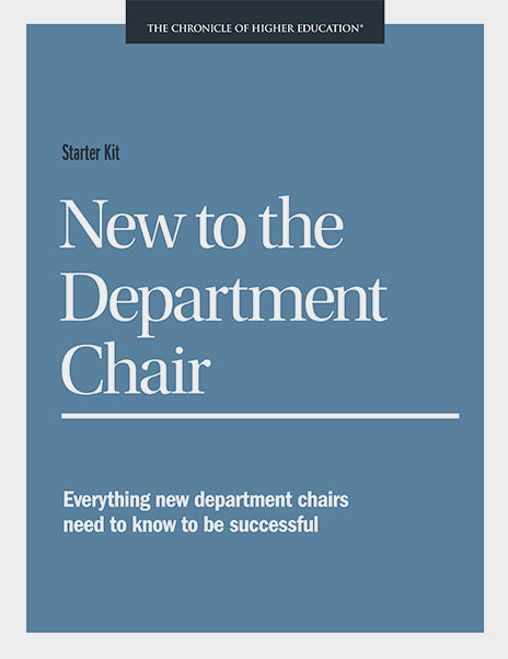 New to the Department Chair - Cover image of the title in front of the background.