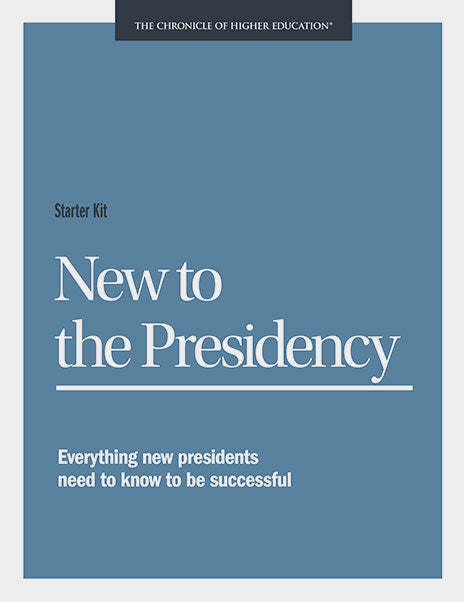 New to the Presidency. Everything new presidents need to know to be successful. Cover image of the title in front of a blue background.