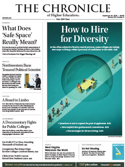 Cover Image of Chronicle Issue, Nov.11, 2016, A New Front for Activism