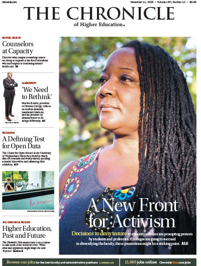 Cover Image of Chronicle Issue, Nov.11, 2016, A New Front for Activism