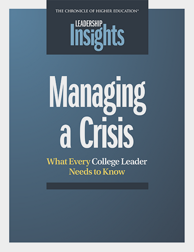 Managing a Crisis - Cover image of title in front of a blue background.