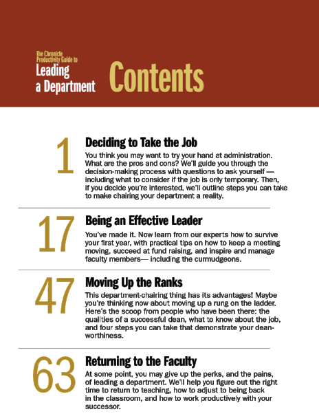 The Chronicle Productivity Guide to Leading a Department