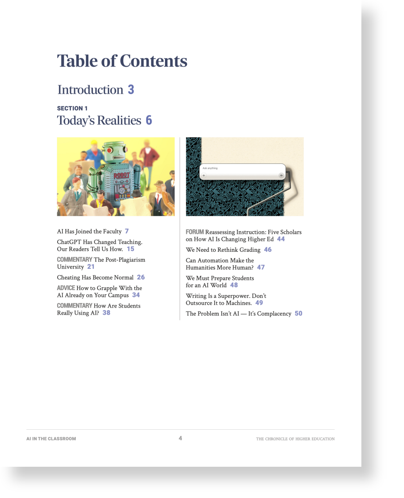 AI in the Classroom Table of Contents