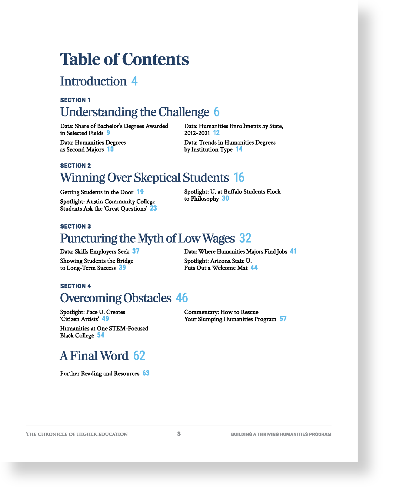Building a Thriving Humanities Program Table of Contents