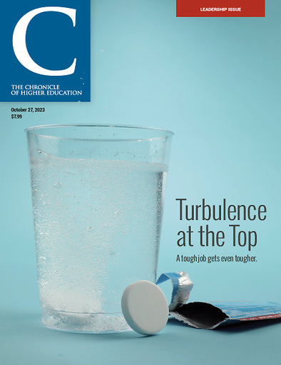 Chronicle Issue, October 27, 2023 - Turbulence at the Top - A glass of water next to an effervescent tablet.