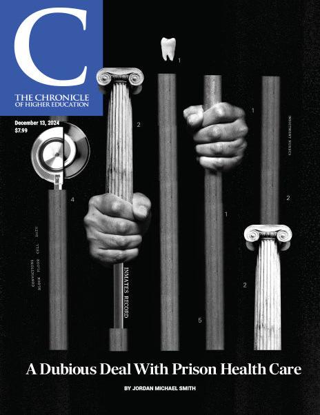 A Dubious Deal With Prison Health Care - December 13, 2024 - Cover image of pillars in black and white