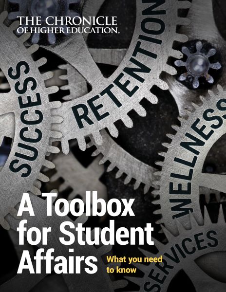 A Toolbox for Student Affairs: What You Need to Know - image of mechanical wheels labeled "Success," "Retention," "Wellness," and "Services."