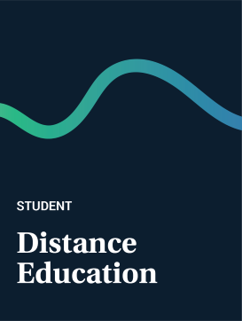 Dataset: Distance Education - simple design with a blue/green squiggle