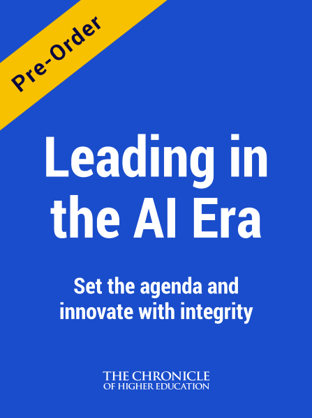 Leading in the AI Era: Set the agenda and innovate with integrity - Presale cover is solid blue with a yellow ribbon in the corner, which reads "Pre-Order"