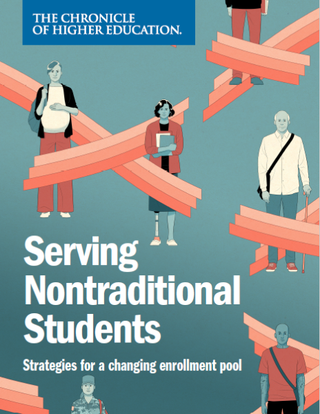 Serving Nontraditional Students - Cover illustration of multiple nontraditional students