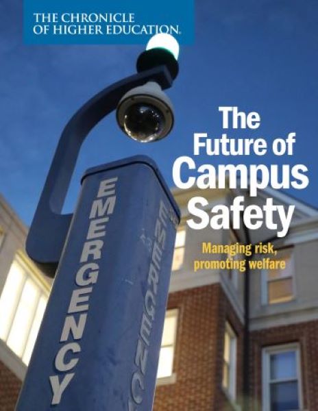 Chronicle Report: The Future of Campus Safety - image of an emergency post on a college campus