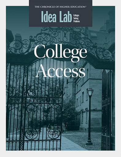 College Access - Cover image of a open gate leading into a college campus.