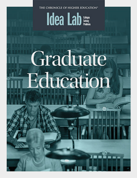 Graduate Education - Cover image of people reading in a library.