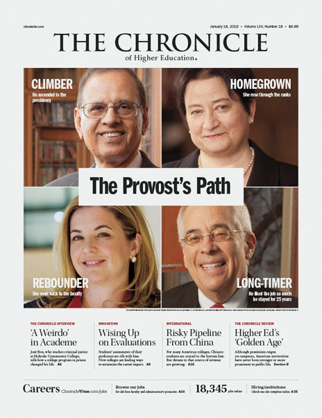 Cover Image of Chronicle Issue, January 18, 2019, The Provost's Path