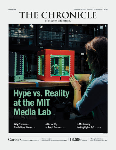 Cover Image of Chronicle Issue, September 20, 2019, Hype vs. Reality at the MIT Media Lab