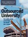 The Outsourced University. How public private partnerships can benefit your campus - Cover image of a stadium being built.