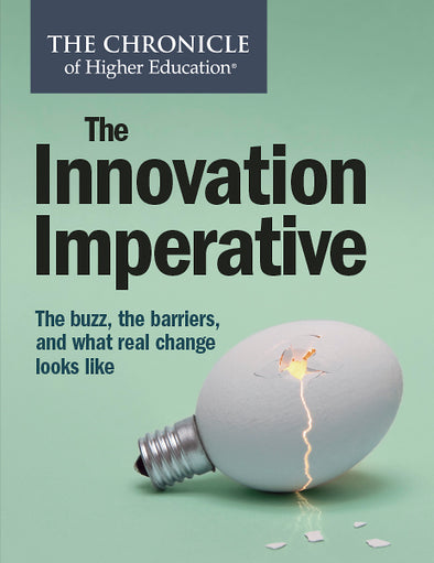 The Innovation Imperative. The buzz the barriers and what real change looks like - Cover image of a cracked egg as a light bulb.
