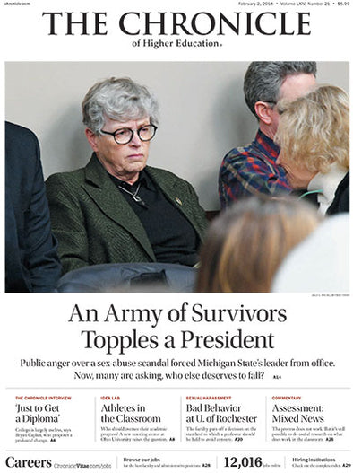 Cover Image of Chronicle Issue, Feb. 2, 2018, An Army of Survivors Topless a President