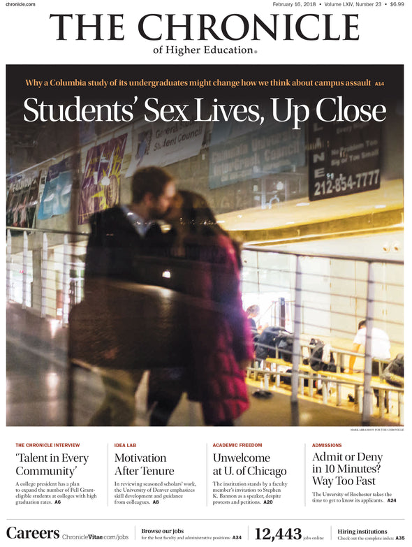 Cover Image of Chronicle Issue, February 16, 2018, Students' Sex Lives Up Close,