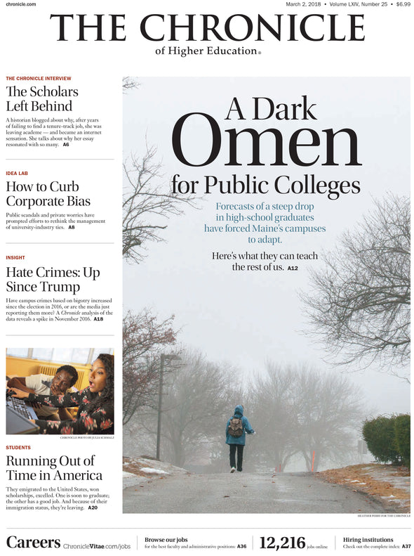 Cover Image of Chronicle Issue, Mar. 2, 2018, A Dark Omen for Public Colleges
