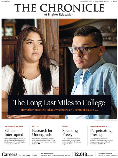Cover Image of Chronicle Issue, October 13, 2017, The Long Last Miles to College 