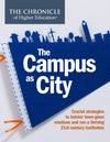 The Campus as City - Cover image of a flag with the title in the center and a city skyline above it.