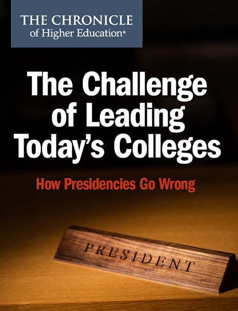 The Challenge of Leading Today's Colleges - Cover image of a nameplate that reads "president".