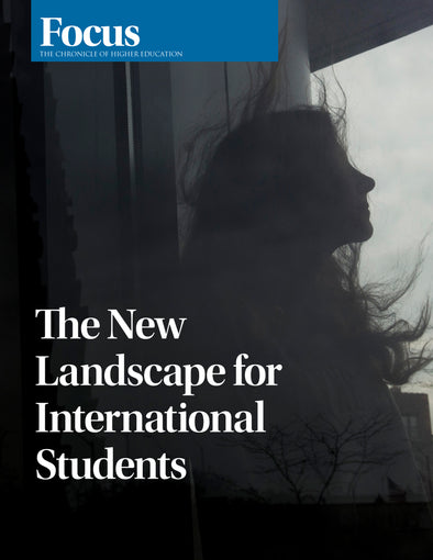 The New Landscape for International Students-  Cover image of a international student looking outside of a window.