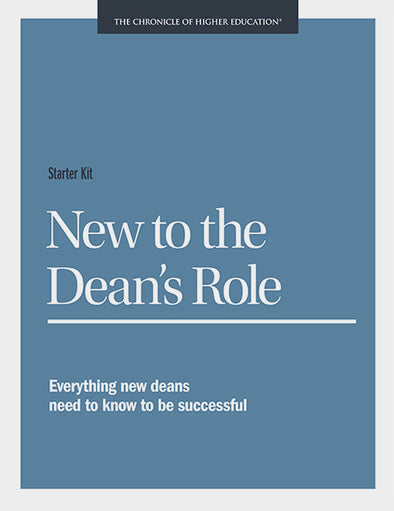 New to the Dean's Role- Cover image of the text in front of a blue background.