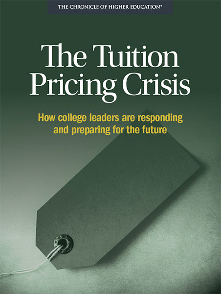 The Tuition Pricing Crisis. How College leaders are responding and preparing for the future - Cover image of a price tag.