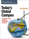 Today's Global Campus: Strategies for reviving international enrollments and study abroad- Deflated globe with a pump behind it on a white background.