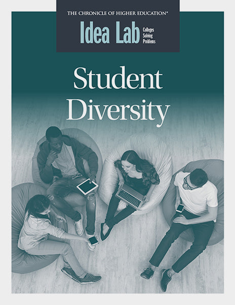 Student Diversity - Cover image of a group of students socializing.