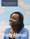 Study Abroad - Cover image of a student in front of a map.