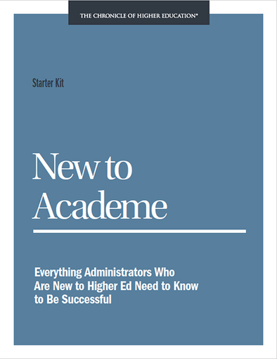 New To Academe- Everything Administrators Who Are New to Higher Ed Need to Know to Be Successful. Cover image of the title in front of a light blue background. 