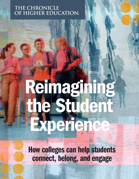 Reimagining the Student Experience - Cover image with distorted student image and varying colors.
