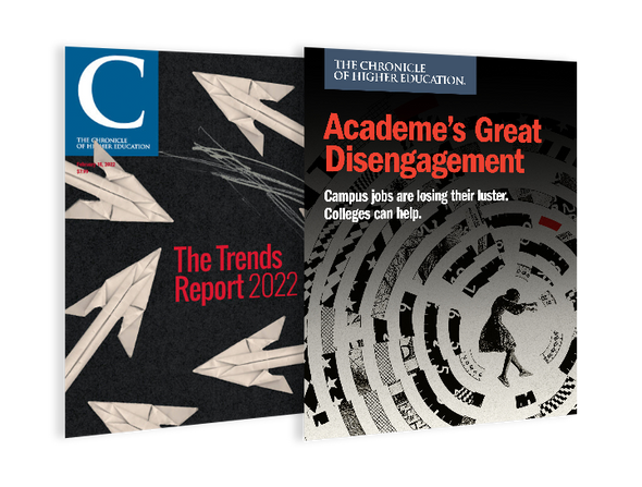 The Trends Report, Academe's Great Disengagement- Cover image of both articles.
