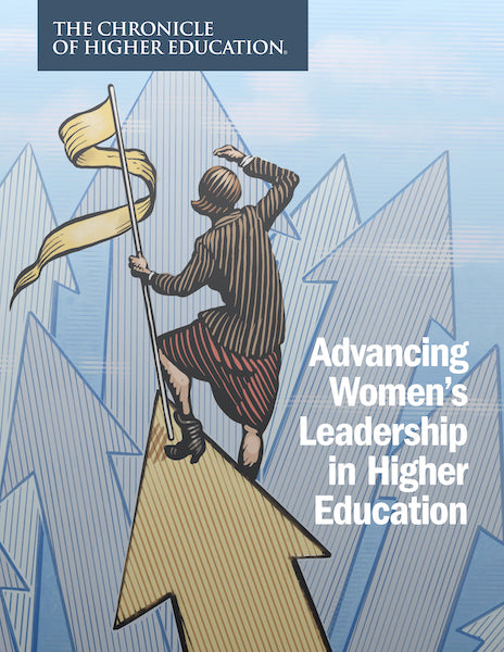 Advancing Women's Leadership in Higher Education - Cover image of a woman climbing upwards