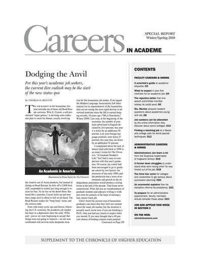 Cover Image of Careers in Academe, 2010, Dodging the Anvil