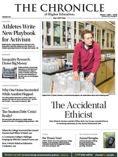 Cover Image of Chronicle Issue, October 7, 2016, The Accidental Ethicist 