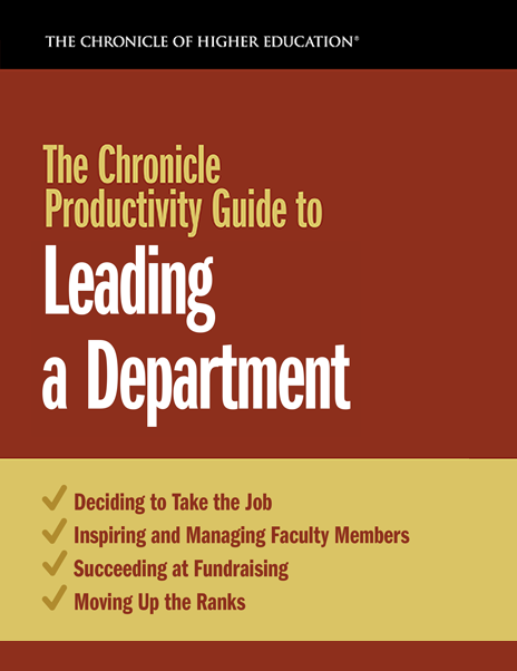 The Chronicle Productivity Guide to Leading a Department - Cover image of a orange background with the title in front it.